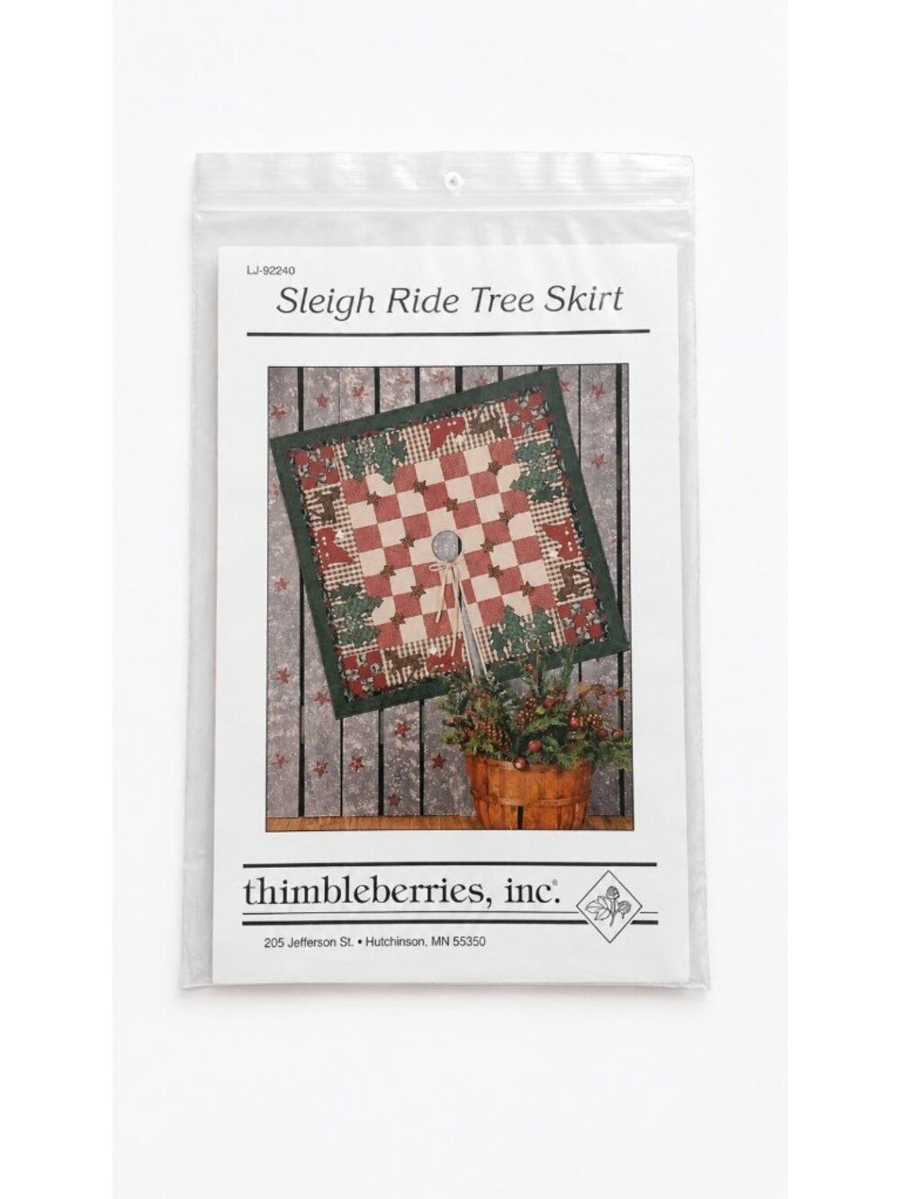 VTG Thimbleberries Sleigh Ride Tree Skirt Pattern Christmas Primitive Quilt